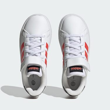 Кросівки Adidas Grand Court C для дітей (28.5 EU, білий, червоний, чорний)