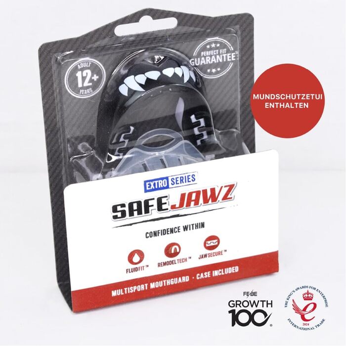 Захисна капа SAFEJAWZ Sport: для дорослих та дітей. Підходить для контактних видів спорту: регбі, ММА, бойові мистецтва, кікбоксинг, джудо, хокей, бокс. Чорний Fangz