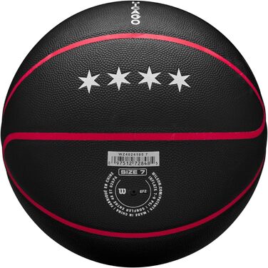 Баскетбольний м'яч Wilson NBA Team City Chicago Bulls, розмір 7, для вулиці та залу, чорний, унісекс