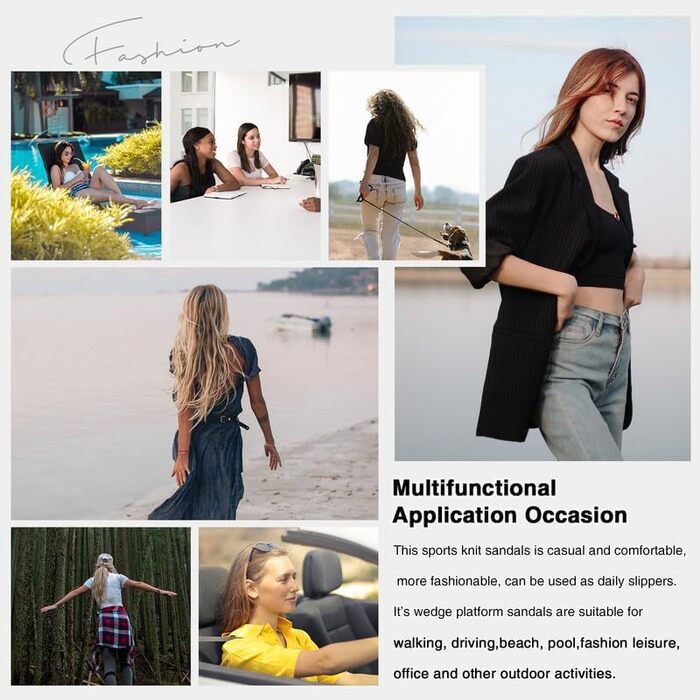 Жіночі літні сандалії Ziitop – зручні ортопедичні сандалії на платформі, водонепроникні, блакитні (40 EU)