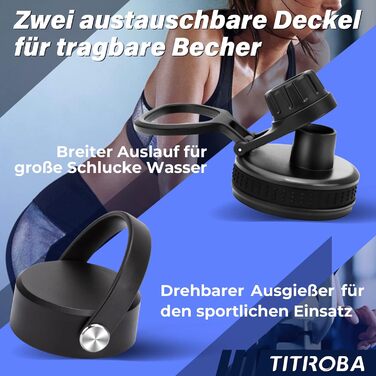 Термос пляшка з нержавіючої сталі 1 л, герметична, BPA Free, ізольована, вакуумна, подвійні стінки, темно-синя