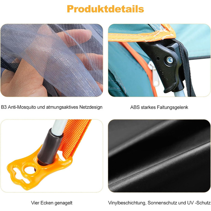 Намет туристичний Ergocar водонепроникний, легкий, Pop-Up, для 3-4 осіб, зелений, вініл