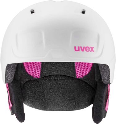 Дитячий лижний шолом Uvex Heyya Pro, біло-рожевий, 51-55 см, легкий, з регулюванням розміру та вентиляцією