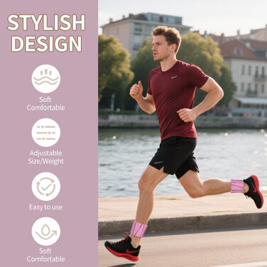 Набір кишенькових вагів KOOOGEAR 2 шт. (0,5 кг * 2) для фітнесу, бігу, гімнастики, чорний та рожевий