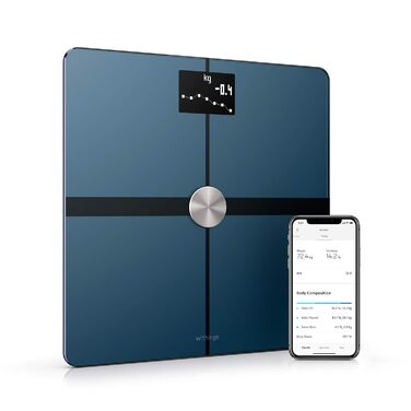 Ваги тіла Withings Body+ - смарт-ваги з вимірюванням BMI, м'язової маси та водного балансу, підключення Bluetooth/Wi-Fi, чорний (відновлені)