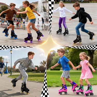 Дитячі ролики Nattork з LED, регульовані, 37-41 EU (Золотий)