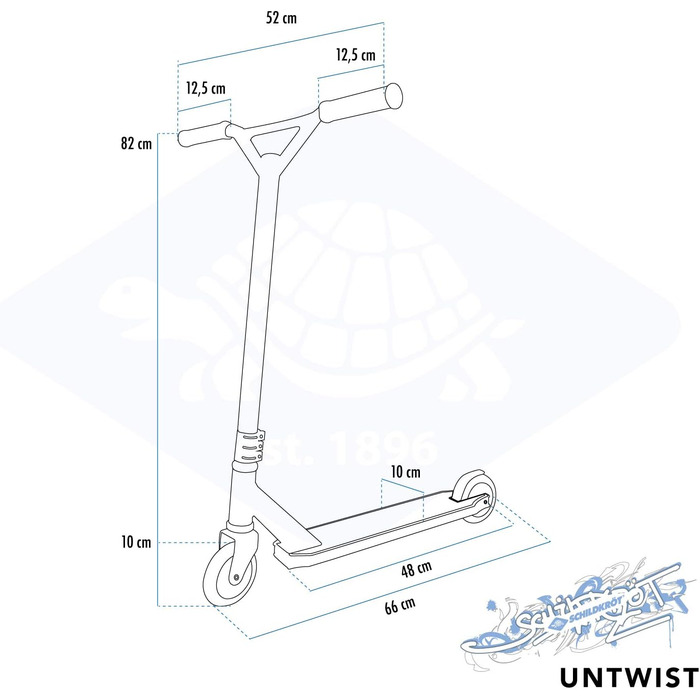 Трюковий самокат Schildkröt Untwist Galaxy, алюмінієві диски, 100 мм PU колеса, для трюків і стрибків
