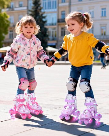 Дитячі ролики для дівчаток, регульовані, розмір 24-31, рожеві