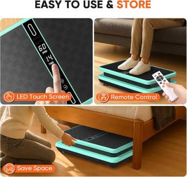 Вібраційна платформа для дому 2025: тренажер для схуднення та нарощування м'язів. Вібраційний тренажер для всього тіла, 99 рівнів інтенсивності, 58 см, до 150 кг
