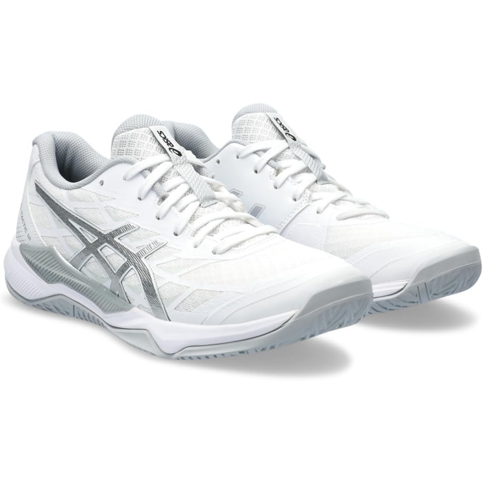 Жіноче спортивне взуття Asics Gel-Tactic 12 для залу, розмір 41.5 EU, білий та срібний