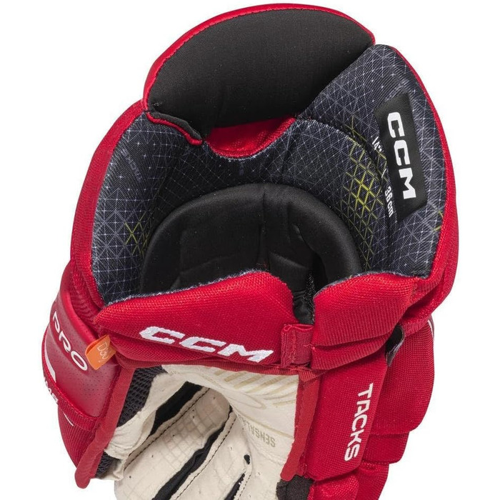 Хокейні рукавички CCM Tacks XF Pro Senior червоно-білі, 15 дюймів