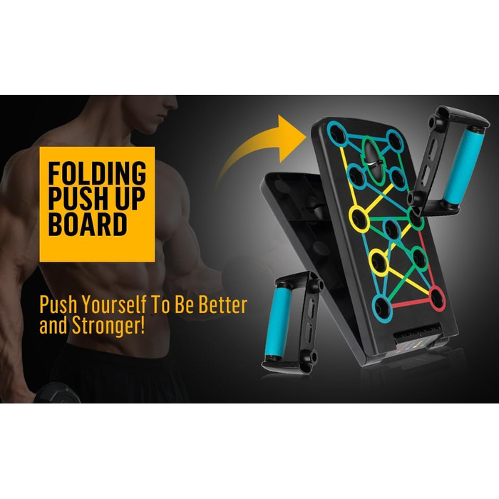 Відкидна дошка для віджимань 17-в-1, портативна, для дому та фітнес-тренувань, з ручками, для розвитку м'язів