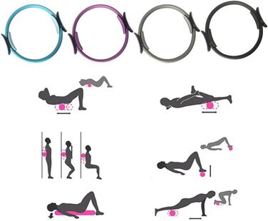 Кільце для йоги та фітнесу, PP, чорне: для жінок та дівчат, легке, портативне, для всього тіла, Пілатес