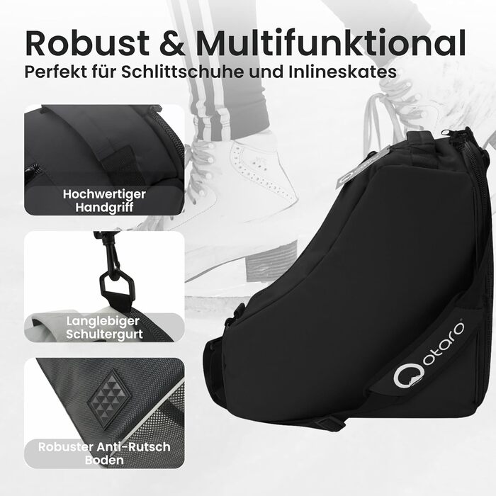 Чохол для ковзанів Otaro: водовідштовхуючий та міцний | Для дітей та дорослих, для роликів та ковзанярського спорядження (Чорний)