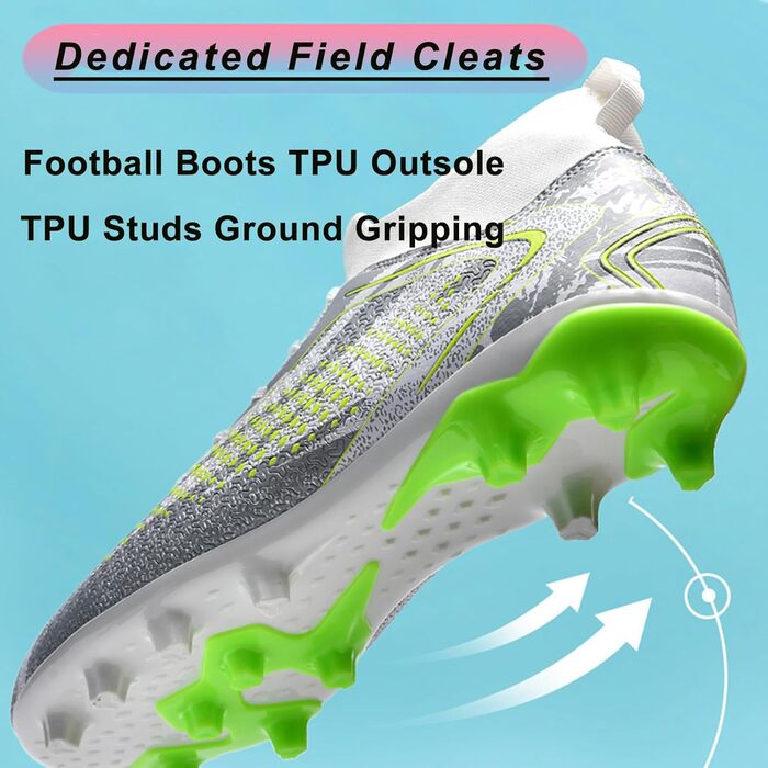 Черевики для футболу чоловічі, дитячі, для штучного покриття, з шипами, синього кольору, розмір 39 EU