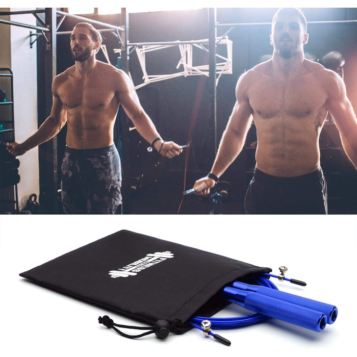 Скакалка CKB LTD Elite Speed-Springseil для дорослих, з сумкою, преміум-алюмінієві ручки, фітнес, регульований, 3 м, функціональне тренування, 1 шт., морської синій