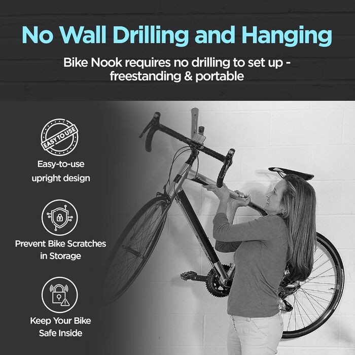 Підставка для велосипеда вертикальна, підлогова, для гаража та дому. Економна велосипедна стійка Bike Nook (від 18 дюймів)