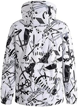 WOWULOVELY Зимовий комбінезон для чоловіків. Водонепроникний, вітронепроникний комплект куртки та штанів. Ізольований костюм для сноуборду та катання на лижах, білий, розмір 3