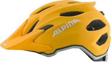 ALPINA CARAPAX JR. Дитячий велосипедний шолом 51-56 см, легкий, міцний, безпечний, з антимоскітною сіткою, можливість встановлення LED, жовтий матовий