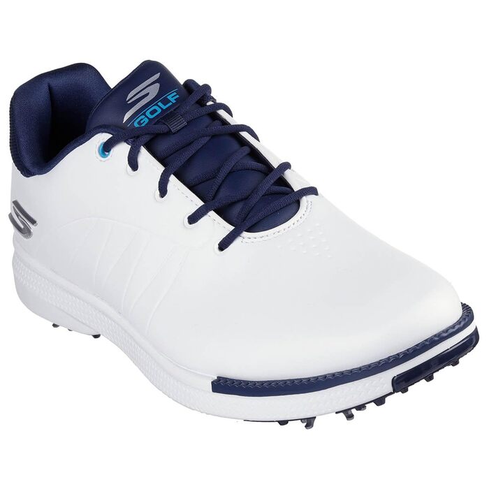 Чоловічі гольф-туфлі Skechers Tempo, водонепроникні, легкі, біло-морські (47.5 EU, широкі)