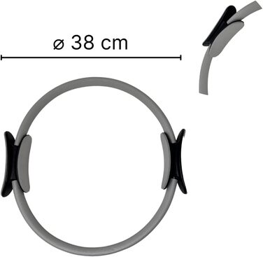 Кільце для пілатесу ATC Handels GmbH 38 см з нековзними ручками - тренажер для пресу, йоги та фітнесу, сірий