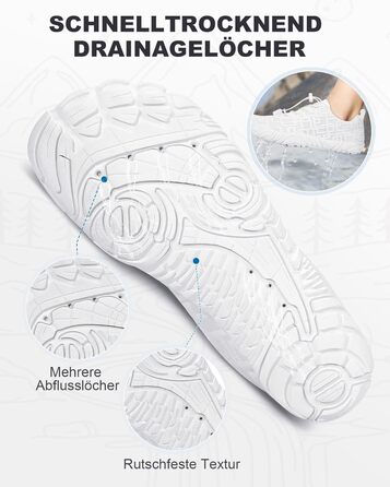 Чоботи для пішохідних прогулянок Barfuss: літні, швидковисихаючі, широка передня частина, Zero-Drop підошва, унісекс, для трейлраннінгу та фітнесу, білі, C1 (D1, 37 EU)