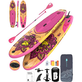Надувне SUP-борд BAX ASTRONAVE Wood-Pink: Комплект для SUP-серфінгу з аксесуарами