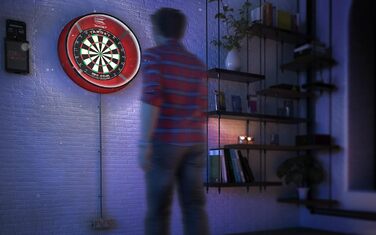 Світлодіодне підсвічування для дартс Target Corona Vision, біле кільце, чорна рамка, сумісне з Pro Tour та Championship мішенями