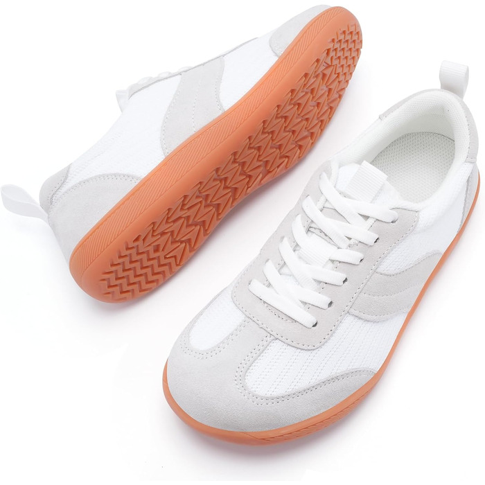 Жіночі широкі кеди для фітнесу та бігу Barfußschuhe (38 EU, Сіро-білі) Zero Drop