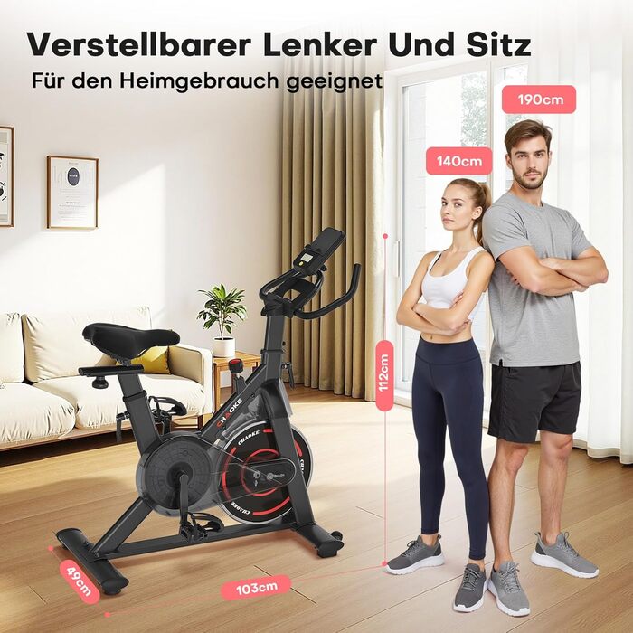 Hometrainer CHAOKE з LCD-монітором: тихе кардіотренування вдома, до 150 кг, чорно-синій