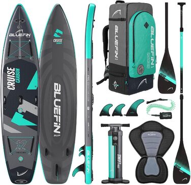Надувна SUP-дошка Bluefin Cruise 6” з веслом з фібергласу, комплект для каяка, повний набір аксесуарів, гарантія 5 років, різні розміри: для дітей, 10’8, 12’, 15’