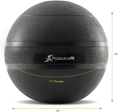 М'яч для ударів ProsourceFit Slam - 13.6 кг (50 фунтів) - для силових та кардіотренувань, чорний
