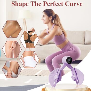 Тренування тазового дна Oberschenkel Trainer для жінок та чоловіків: пристрій для тренування м'язів стегон, тазу та ніг вдома. Violett