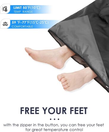 Сплячі мішки для дорослих, туристів та дітей - легкі, водонепроникні, для холодної погоди. Підходять для кемпінгу, хайкінгу, подорожей, полювання. З компресійними мішками. Чорний колір.