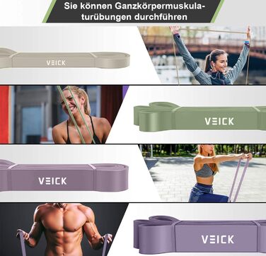 Набір еластичних стрічок VEICK для фітнесу та калістеніки (фітнес-стрічки, стрічки для фітнесу, Pilates)