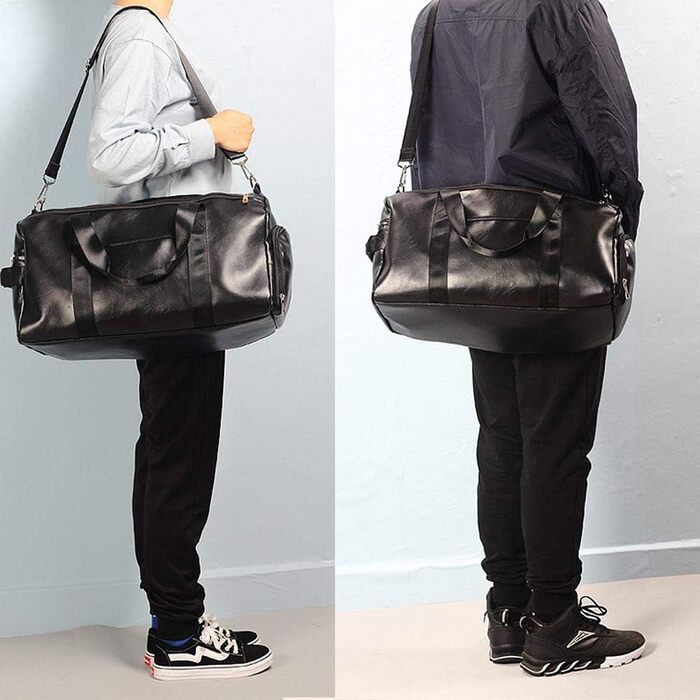 Спортивна сумка з відділенням для взуття та мокрих речей, дорожня сумка з PU шкіри, велика, водонепроникна, для фітнесу, подорожей, спортзалу, чоловіча/жіноча (Зелена)