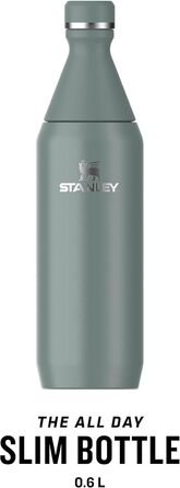Термос Stanley 1913 All Day Slim 0.6л Shale - пляшка для води з нержавіючої сталі, тримає холод до 6 годин, лід до 11 годин, без BPA, герметична, придатна для миття в посудомийній машині