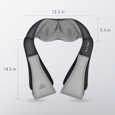 Масажер для шиї та плечей Snailax з підігрівом, 4D розминання, подарунок на День матері, масажна подушка для спини, шиї, плечей і ніг, подарунок для жінок і чоловіків