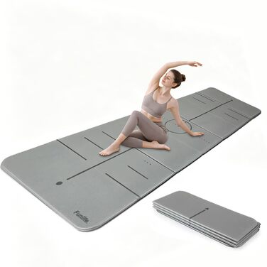 Килимок для йоги FunLife XXL 190x66x10 мм Stone Grey - для пілатесу, фітнесу та гімнастики (складний, нековзкий)