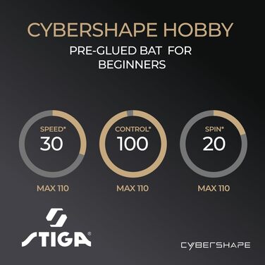 Стіга Cybershape Hobby - ракетка для настільного тенісу, легка у використанні, для початківців та гравців клубного рівня