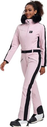 Жіночий гірськолижний костюм-комбінезон HOTIAN. Теплий, водонепроникний, вітронепроникний костюм для сноуборду та лиж. З капюшоном, рожевий колір.