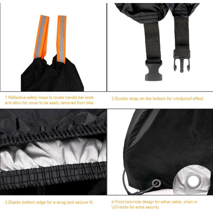 Водонепроникний чохол для велосипеда Toptrek з оксфордської тканини, 200 x 110 x 70 см, з мішком