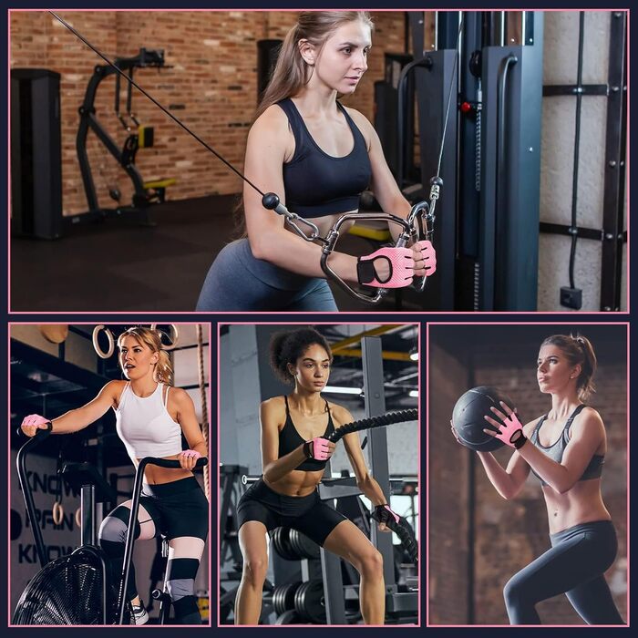 Спортивні рукавички ELLIEX для тренувань: фітнес, важка атлетика, велоспорт, кросфіт (рожеві, M)