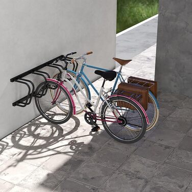 Підставка для велосипедів на 6 велосипедів FIVMEN: настінний та підлоговий монтаж, 37 см між колесами, для MTB, шосе, 30-65 мм шини