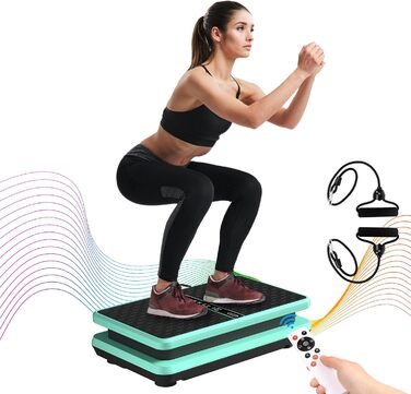 Вібраційна платформа для дому 2025: тренажер для схуднення та нарощування м'язів. Вібраційний тренажер для всього тіла, 99 рівнів інтенсивності, 58 см, до 150 кг