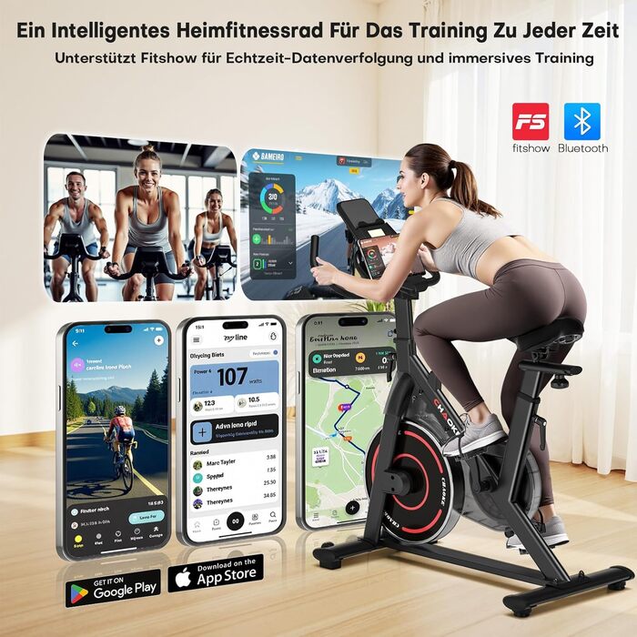 Hometrainer CHAOKE з LCD-монітором: тихе кардіотренування вдома, до 150 кг, чорно-синій