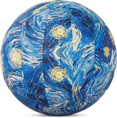 Волейбольний м'яч Kuangmi Weicher, розмір 5, для занять у приміщенні та на вулиці, тренування, пляжний волейбол, підходить для початківців, підлітків та дорослих (Van Gogh)