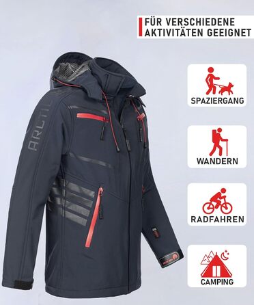 Чоловіча куртка Softshell водонепроникна outdoor з флісовою підкладкою, дихаюча функціональна куртка AS088, XL, темно-синя (Navy)