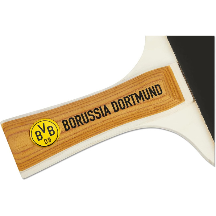 Набір для настільного тенісу BVB: 2 ракетки + 2 м'ячі, чорно-жовтий, чохол