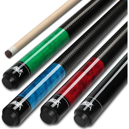 AKLOT Більярдний кий 58' (18oz-21oz) - канадський клен, 13 мм шкіряний наконечник, 3D ручка, прецизійне з'єднання, 4 кольори